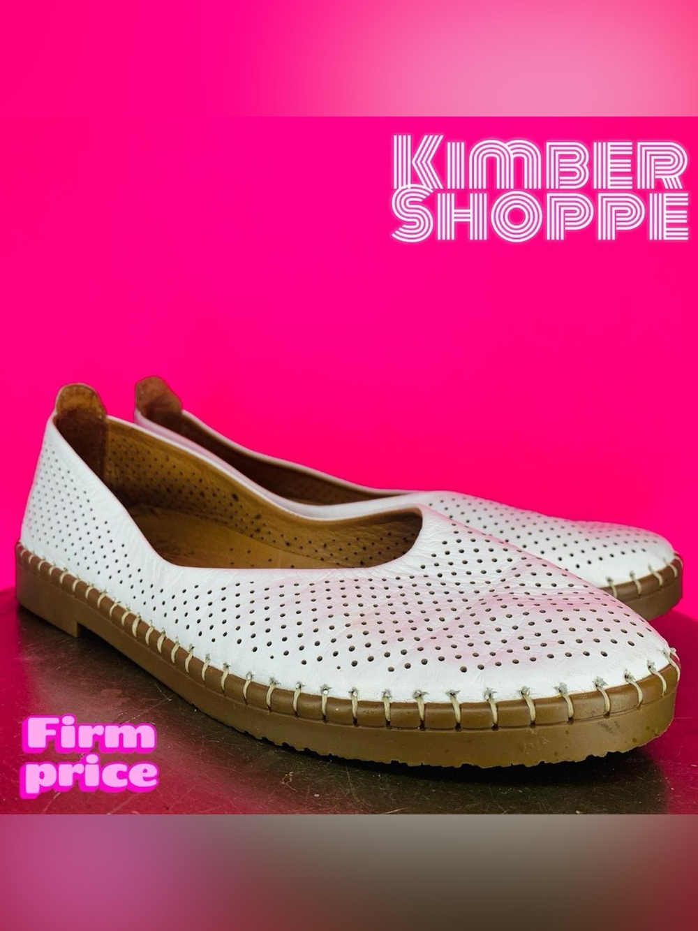 DNA Footwear Perforated White Leather Slip-On Flat EU 37 US 6.5